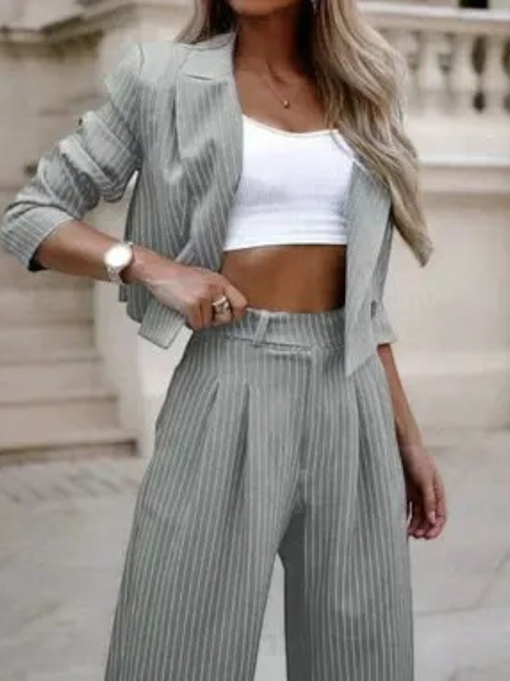 Anna | Set Due Pezzi A Righe Eleganti Da Donna