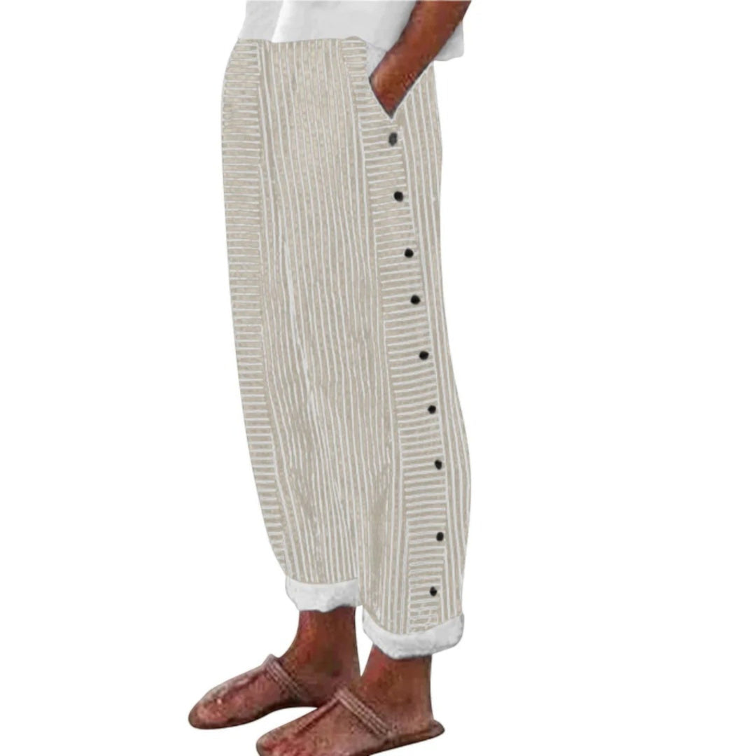 Pauline | Pantalones de rayas de talle alto para mujer