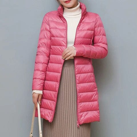 Plumífero con capucha para mujer | Largo