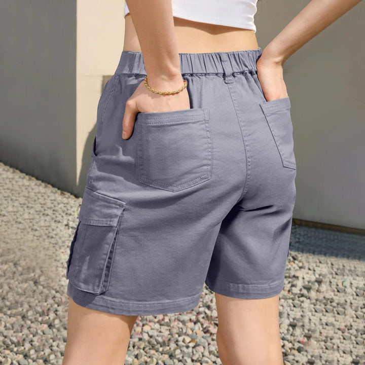 Pantalones cortos cargo cómodos para mujer | Cintura alta