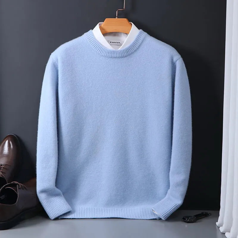Maglione Girocollo In Cashmere Per Uomo | Manica Lunga