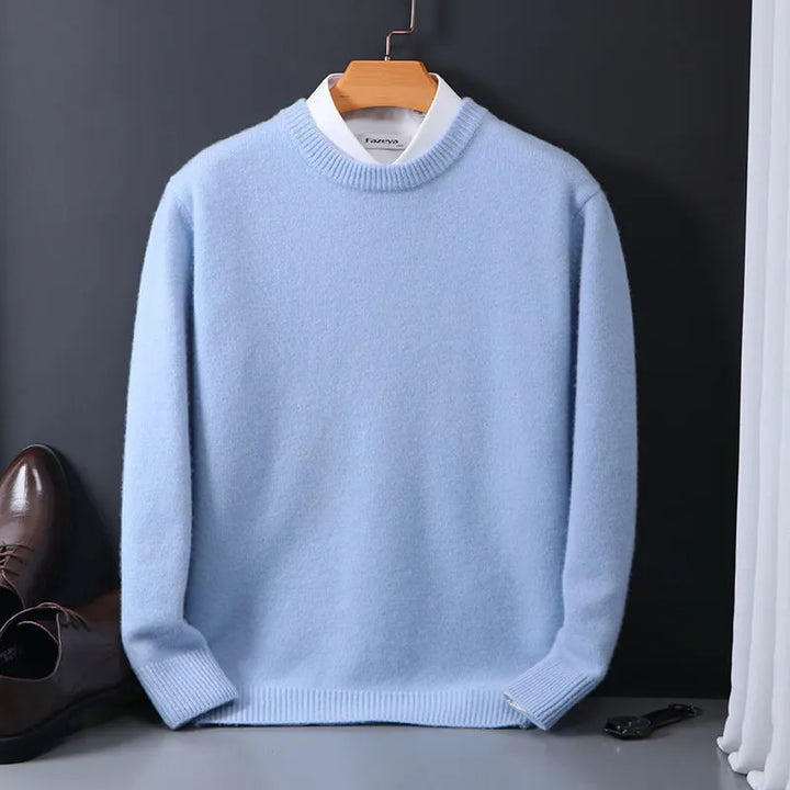 Maglione Girocollo In Cashmere Per Uomo | Manica Lunga
