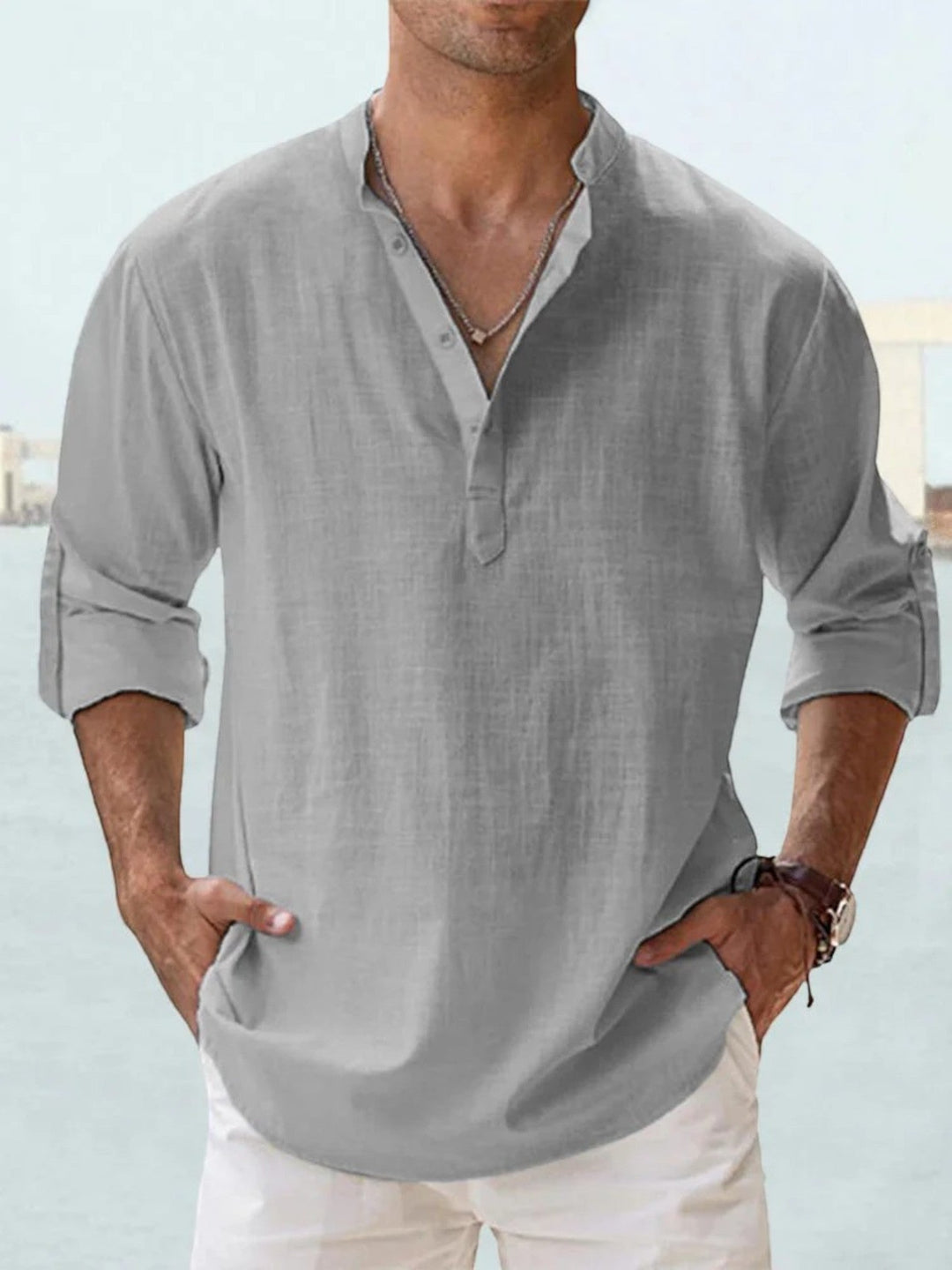Lumo | Camisa Casual de Verano para Hombre | Mangas Largas