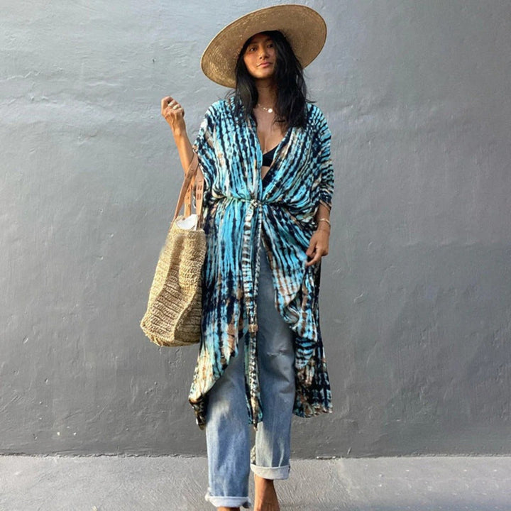 Copri Kimono Con Stampa Tie-dye Per Donna