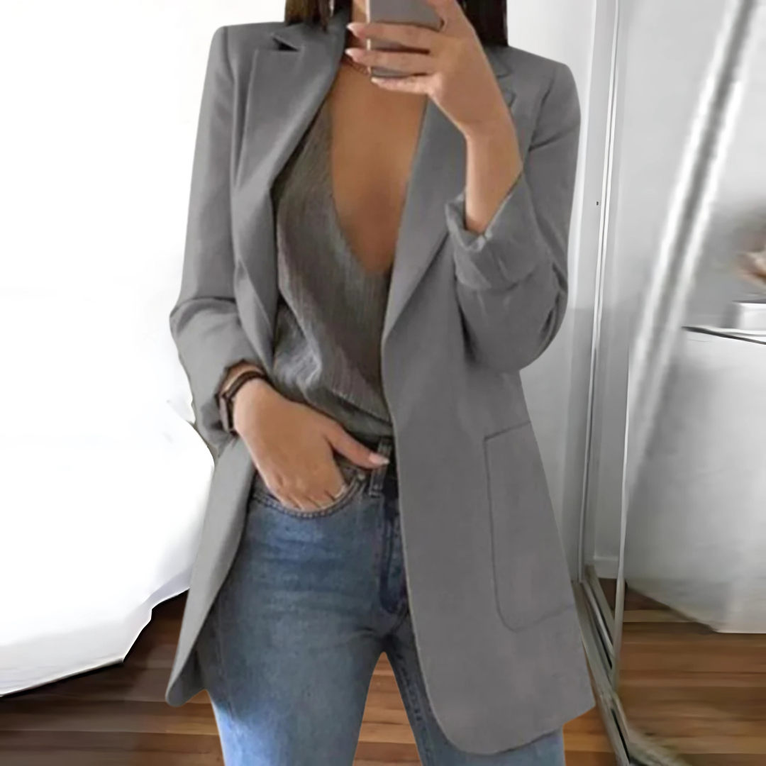 Elegante Blazer Da Donna Aperto Davanti | Manica Lunga