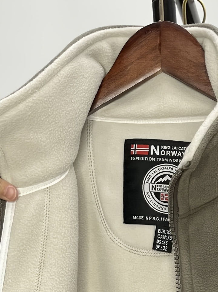 Chaqueta de forro polar para hombre de exterior | Con cuello