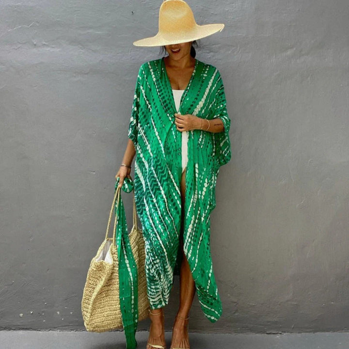 Copri Kimono Con Stampa Tie-dye Per Donna