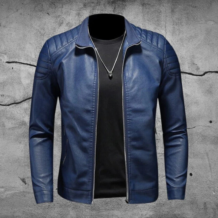 Chaqueta de cuero para motociclista para hombre | Mangas largas