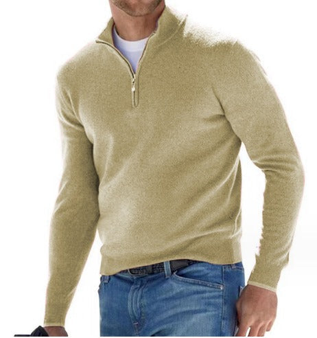 Maglione Casual Da Uomo Con Mezza Zip | Manica Lunga
