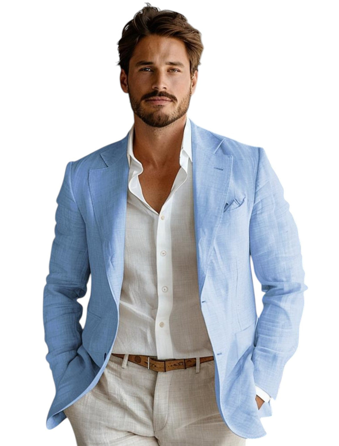 Blazer In Lino Per Uomo | Manica Lunga