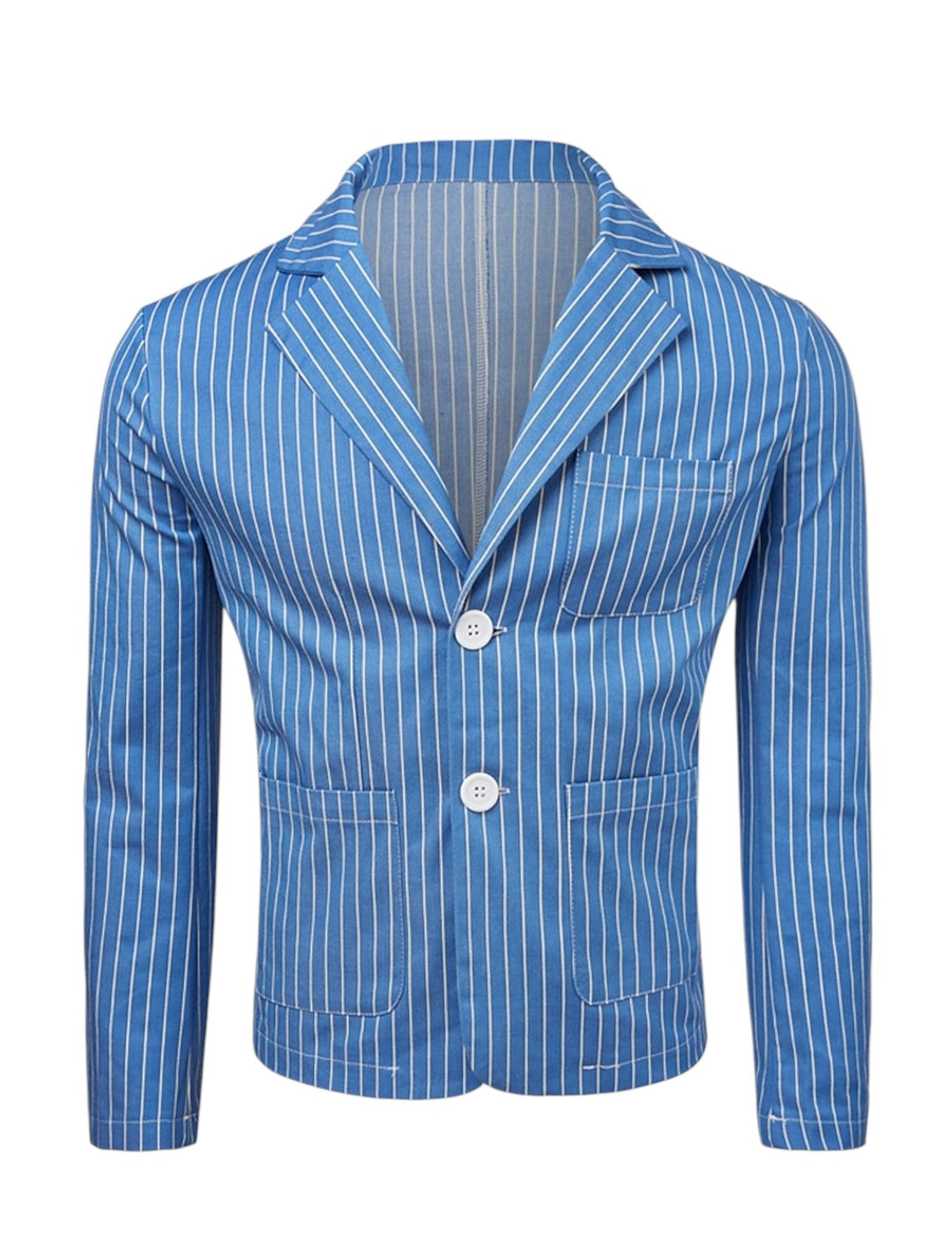 Blazer Estivo A Righe Da Uomo | Blu Reale