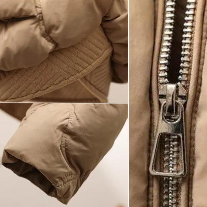 Chaqueta acolchada con motivo para mujer | con capucha