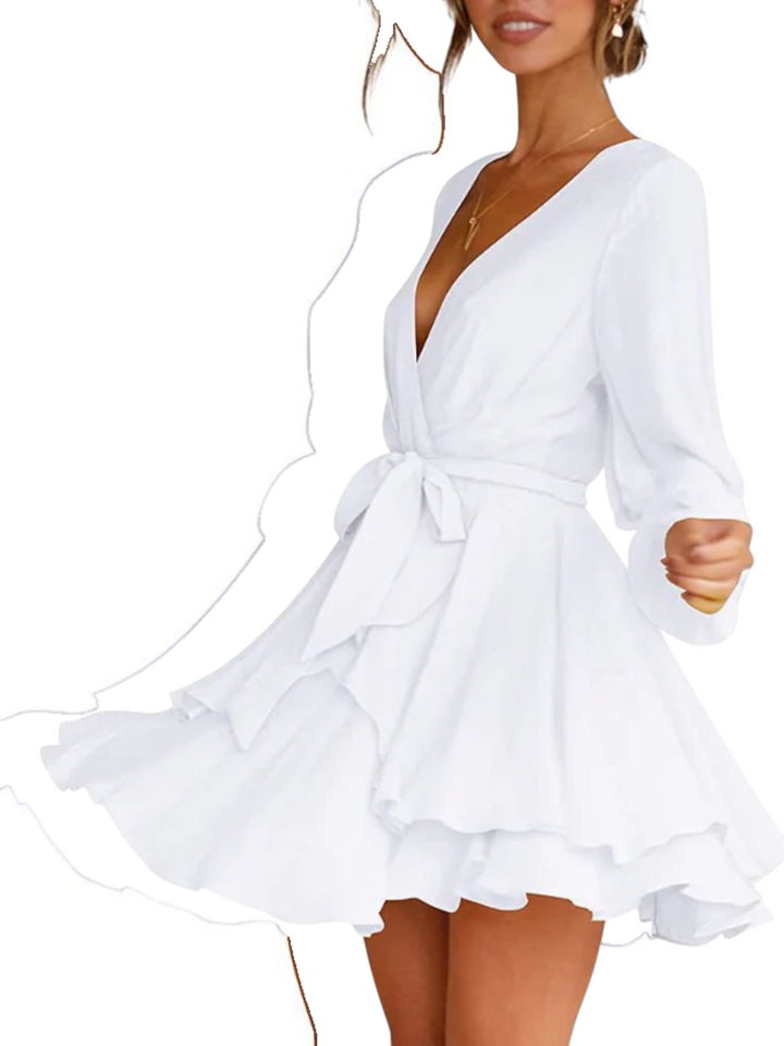 Abito Da Festa Con Volant E Scollo A V Da Donna | Mini