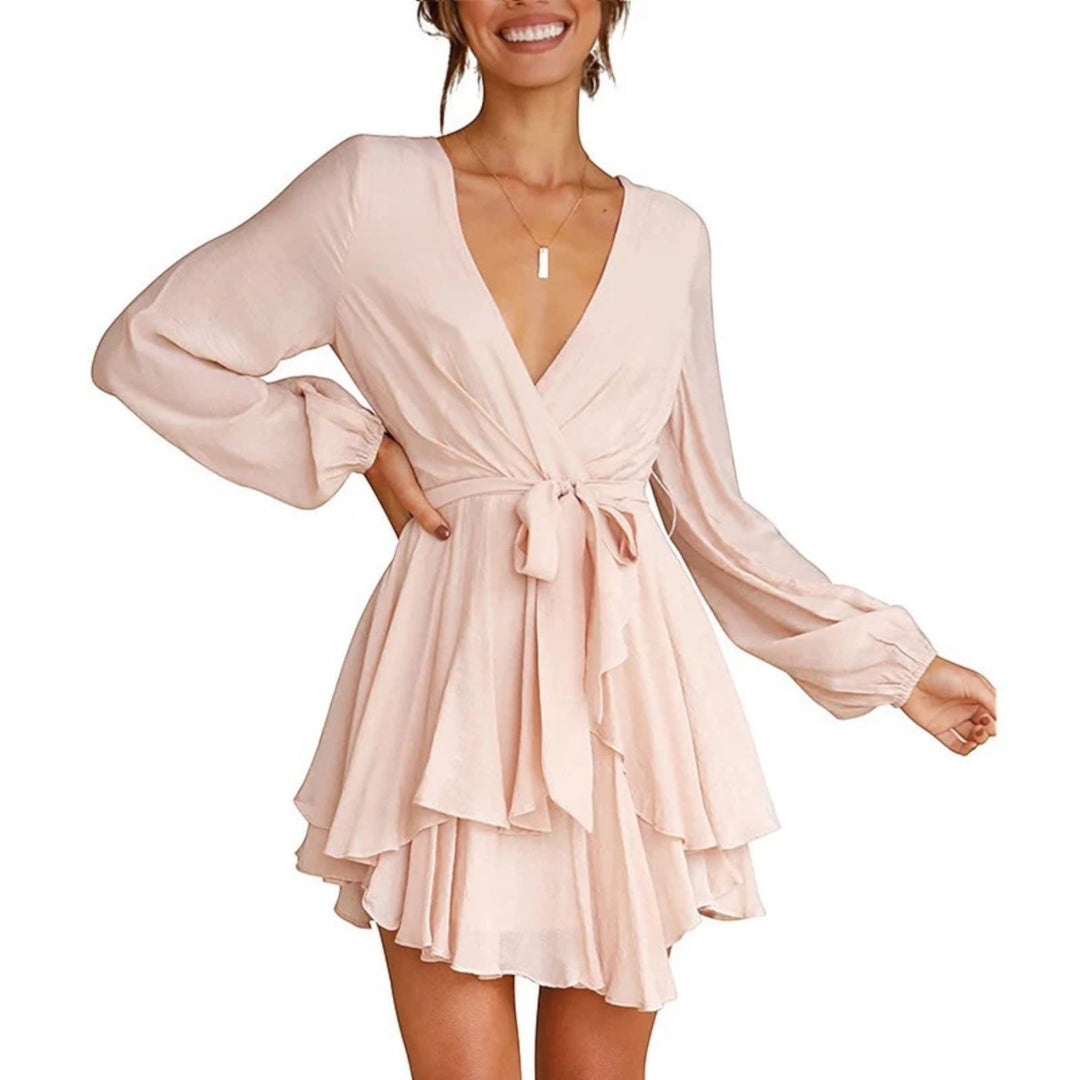 Abito Da Festa Con Volant E Scollo A V Da Donna | Mini