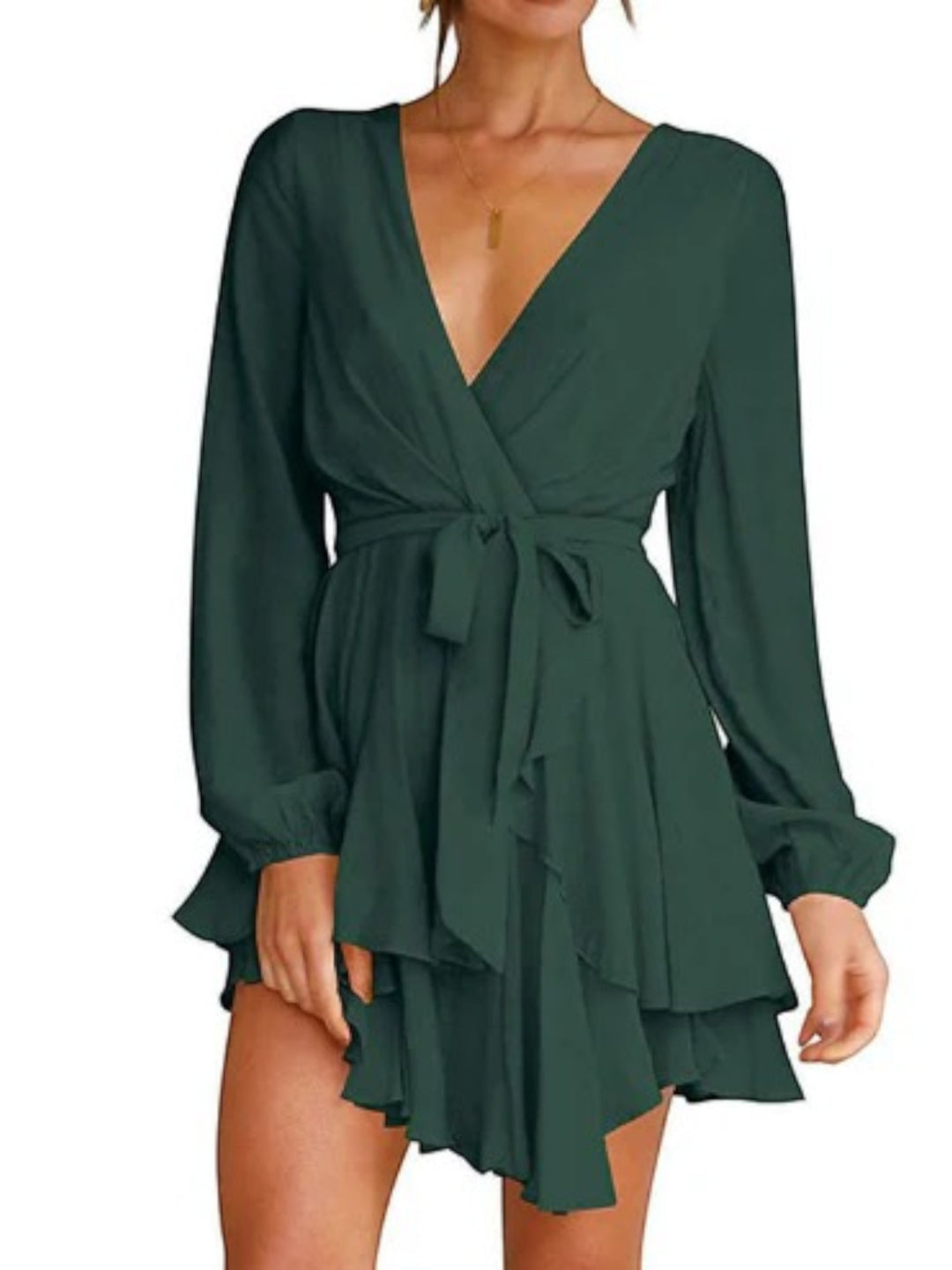 Abito Da Festa Con Volant E Scollo A V Da Donna | Mini