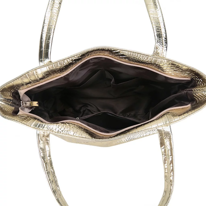 Bolso de bandolera espacioso para mujer | con estampado de cocodrilo