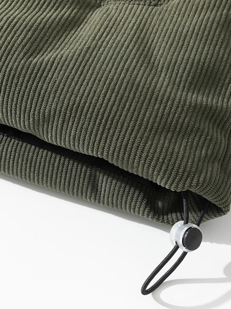 Plumón de terciopelo acanalado con cremallera para hombre | Invernal