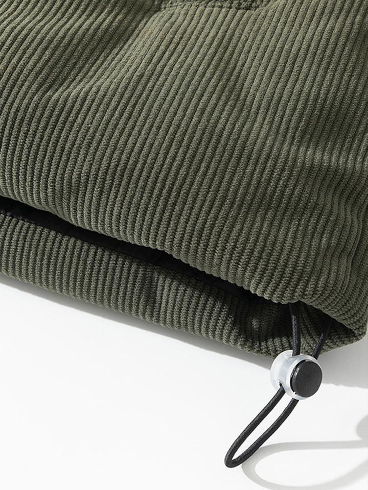 Plumón de terciopelo acanalado con cremallera para hombre | Invernal