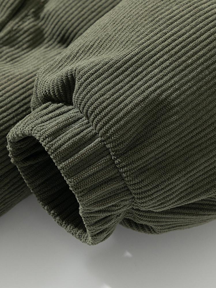 Plumón de terciopelo acanalado con cremallera para hombre | Invernal