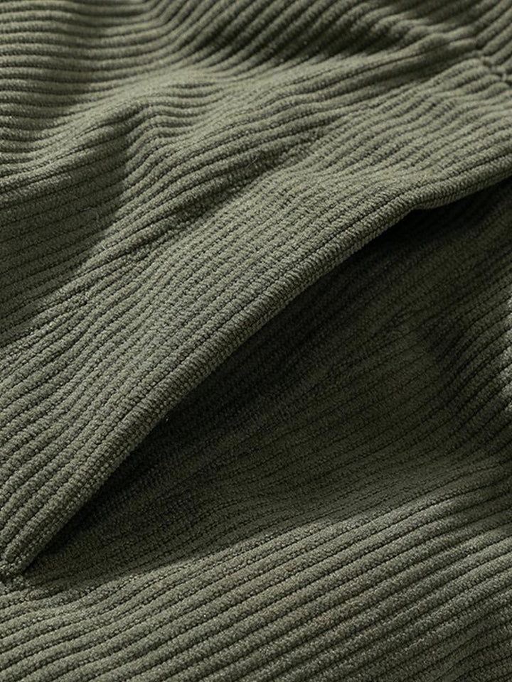 Plumón de terciopelo acanalado con cremallera para hombre | Invernal