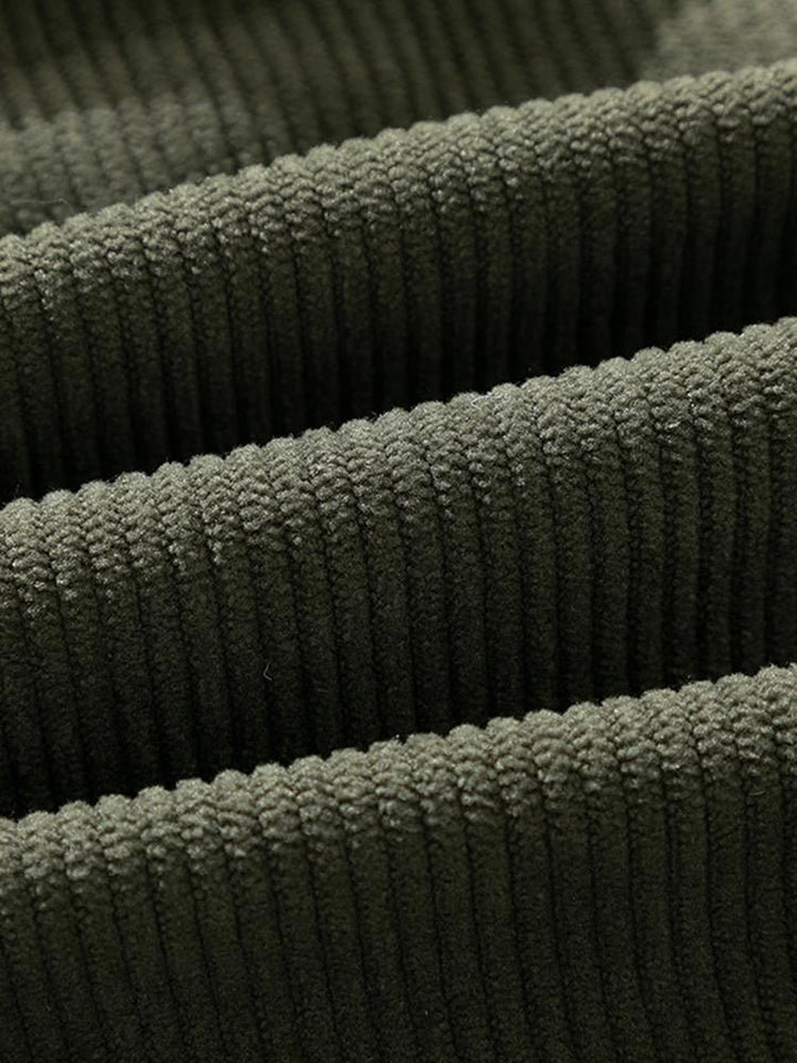 Plumón de terciopelo acanalado con cremallera para hombre | Invernal