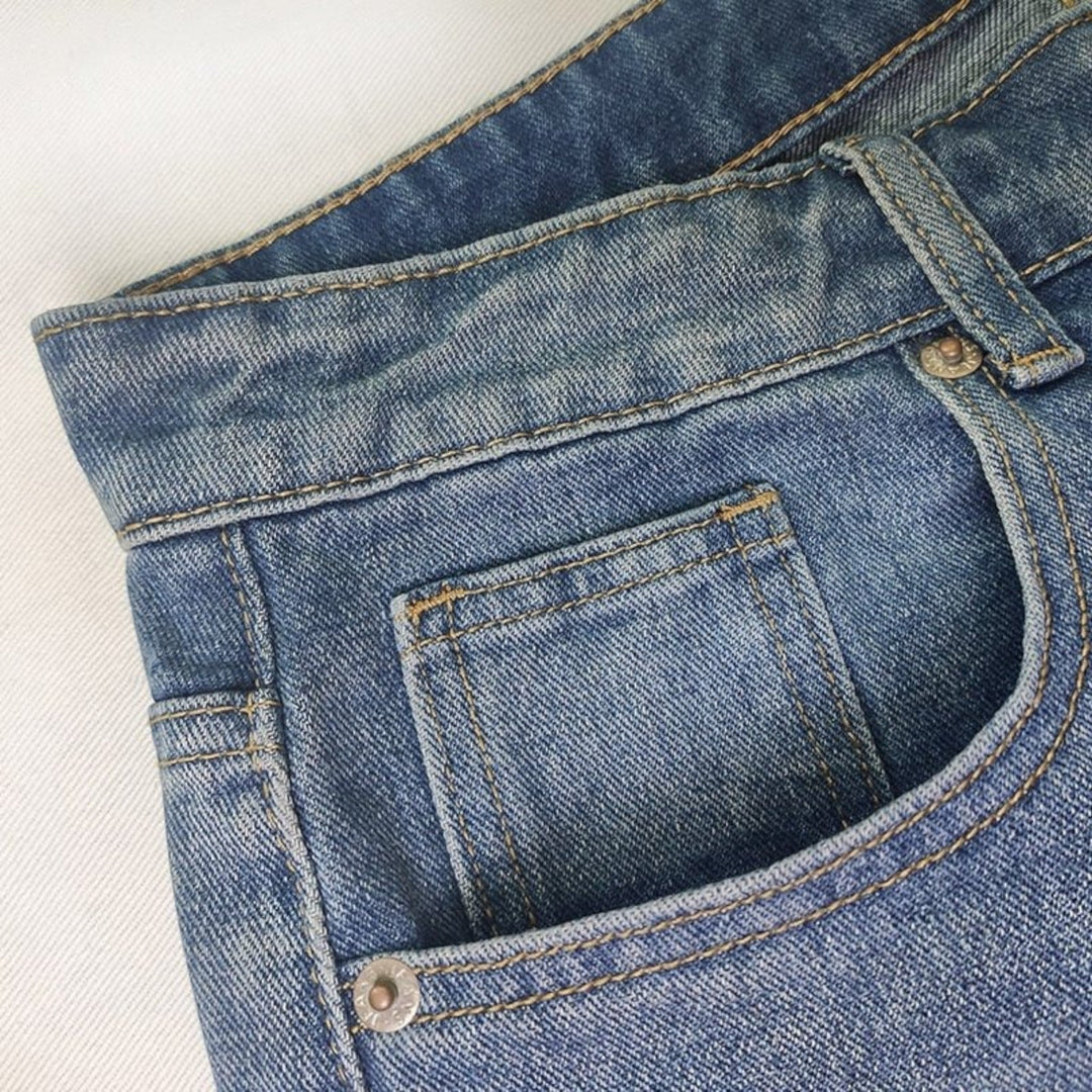 Jeans de mezclilla a la moda de pierna ancha para mujeres | Cintura alta