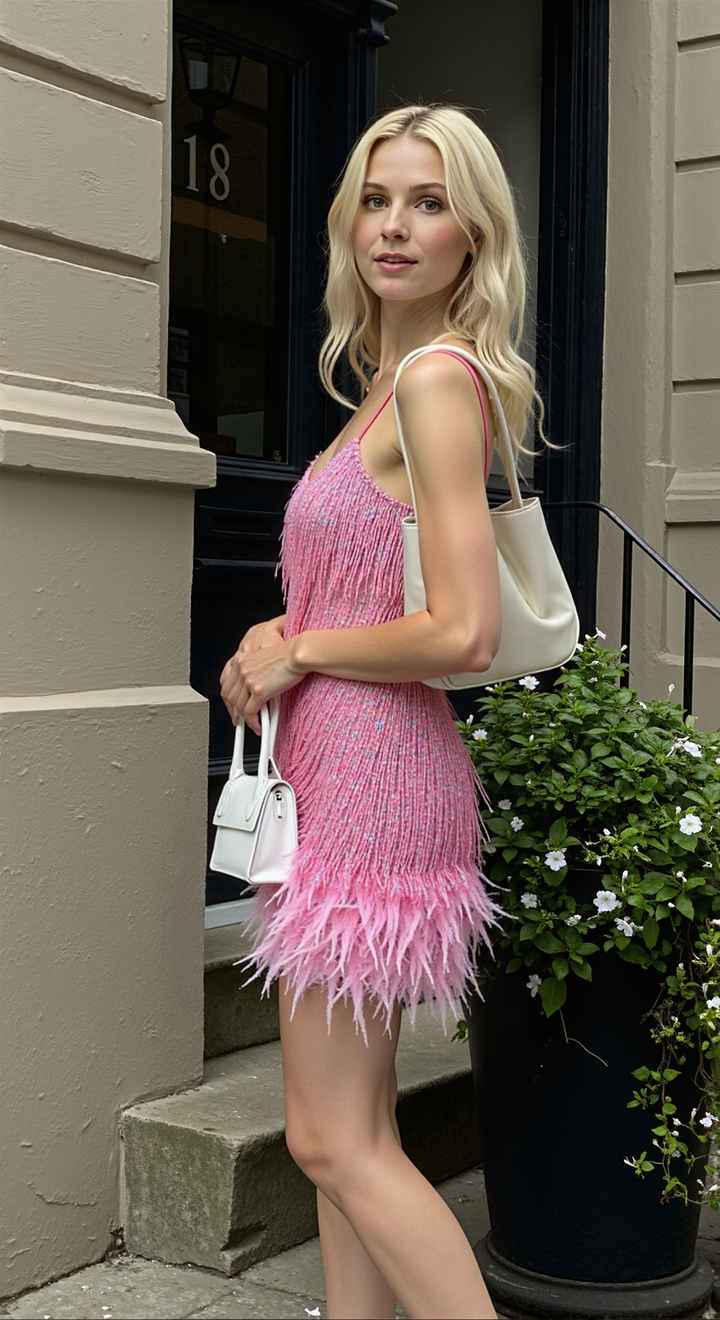 Mini Abito da Sera con Paillettes per Donna