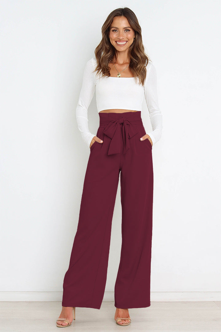 Pantalones de lino de talle alto para mujer | Casual