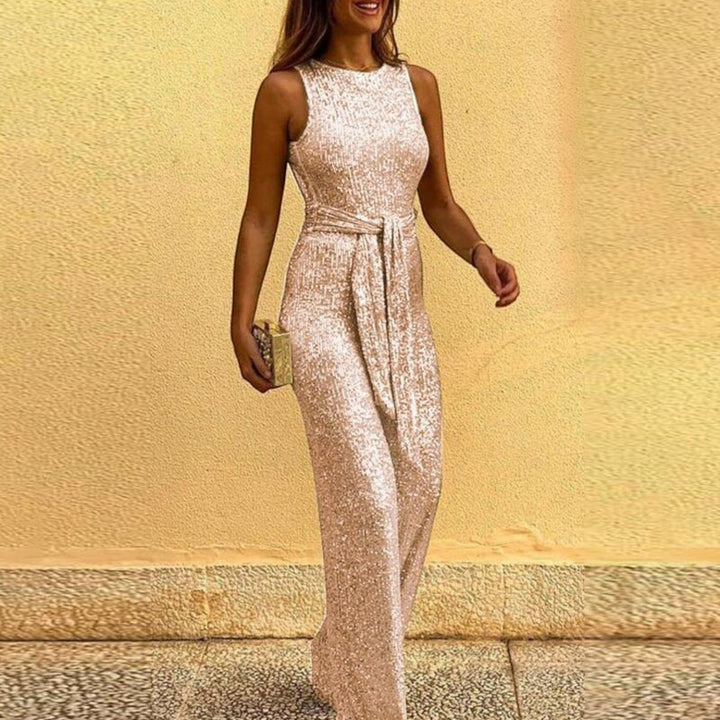 Leona | Tuta Elegante Da Donna Senza Maniche Con Cintura Da Annodare