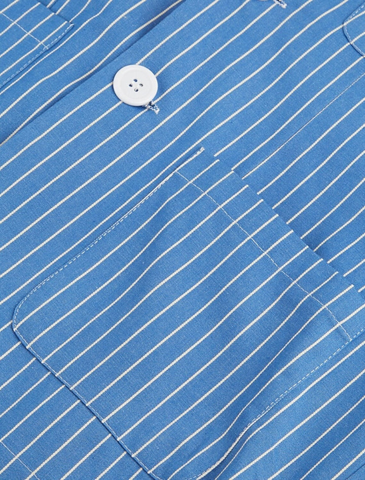 Blazer Estivo A Righe Da Uomo | Blu Reale